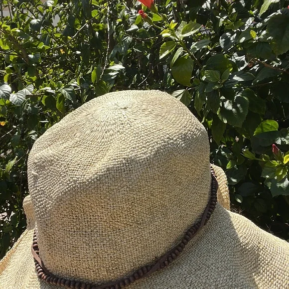 Sun N Sand Straw Sun Hat Floppy Beachy Boho Summer Neutral - Picture 2 of 7